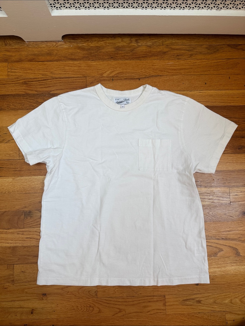 American Trench Men's White Pocket Tee - Classic Crew Neck Shirt